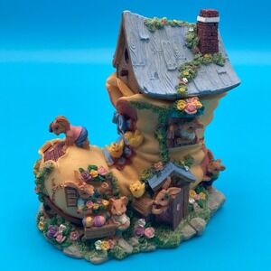 Vintage Avon Canada Easter Shoe Coin Bank Rabbits Chicks Old Lady Nursery Rhyme